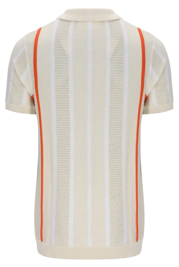 Polo en maille patchwork au crochet Giorgio de Tapioca