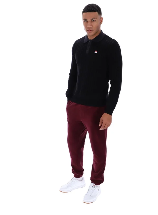 Polo en maille rayé noir Kobe