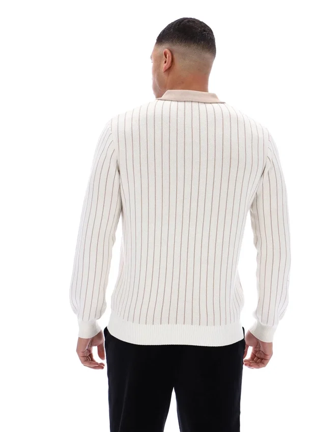 Polo en maille rayée Gardenia Kobe