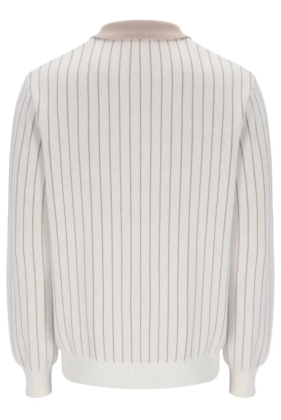Polo en maille rayée Gardenia Kobe