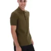 Polo en maille texturée Sander, vert olive foncé