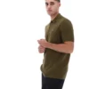 Polo en maille texturée Sander, vert olive foncé