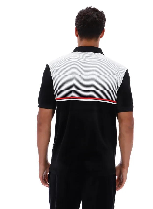 Polo en velours noir Paco à fermeture zippée