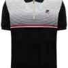 Polo en velours noir Paco à fermeture zippée