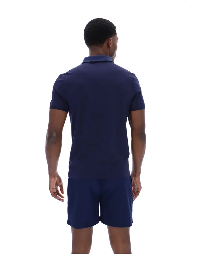 Polo Ettore à fermeture éclair bleu marine Fila