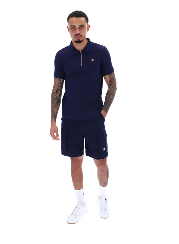 Polo Fila Benjamin Micro Waffle bleu marine