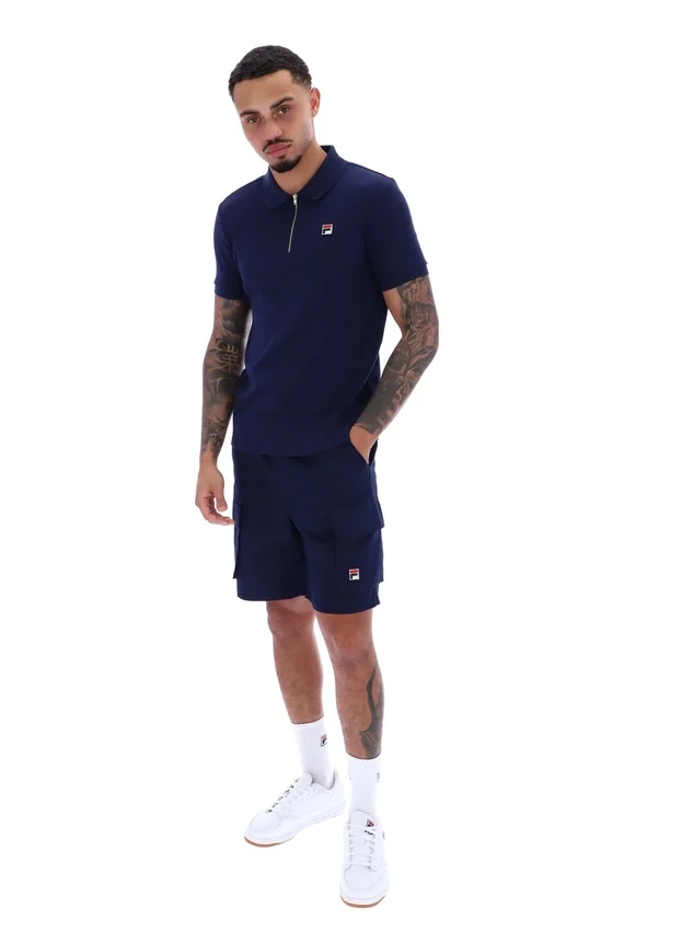 Polo Fila Benjamin Micro Waffle bleu marine