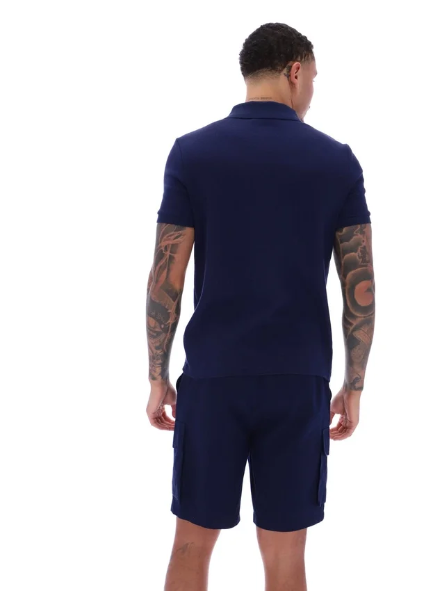 Polo Fila Benjamin Micro Waffle bleu marine