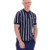 Polo Fila Giorgio en maille patchwork crochetée bleu marine