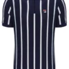 Polo Fila Giorgio en maille patchwork crochetée bleu marine