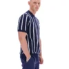 Polo Fila Giorgio en maille patchwork crochetée bleu marine