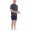 Polo Fila Giorgio en maille patchwork crochetée bleu marine
