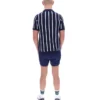 Polo Fila Giorgio en maille patchwork crochetée bleu marine