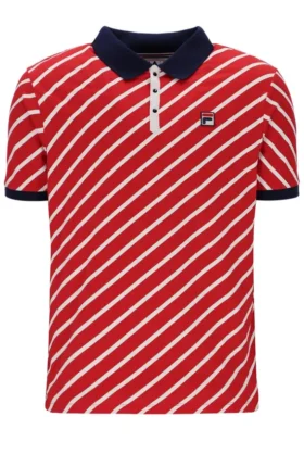 Polo Fila Jaye à rayures diagonales rouge