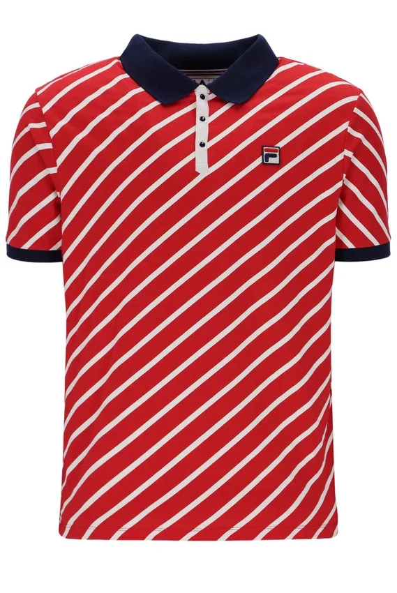 Polo Fila Jaye à rayures diagonales rouge