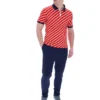 Polo Fila Jaye à rayures diagonales rouge