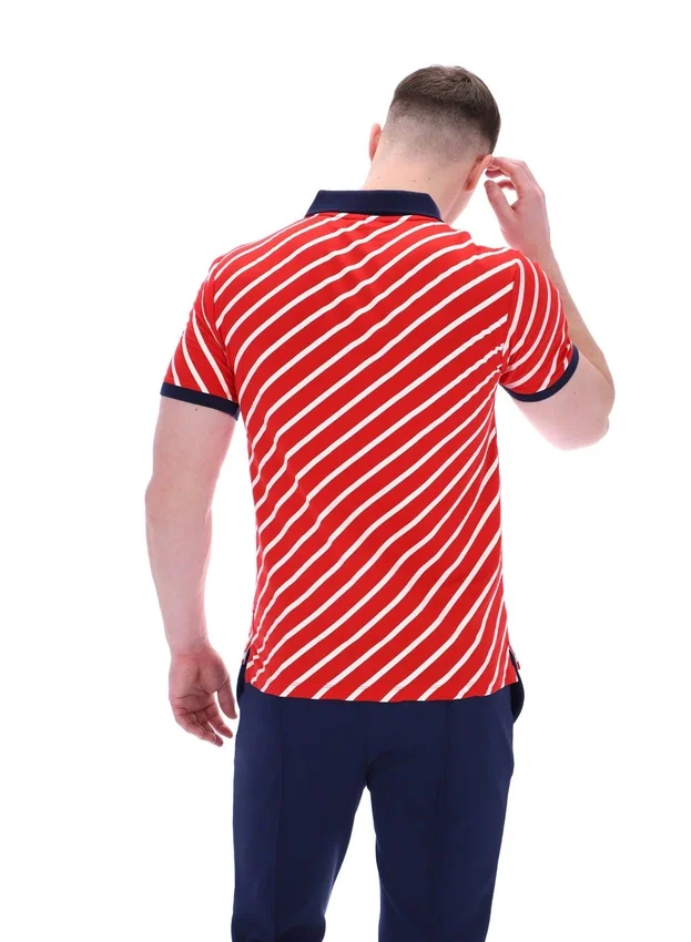 Polo Fila Jaye à rayures diagonales rouge