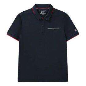 Polo à manches courtes avec logo colorblock rouge, bleu