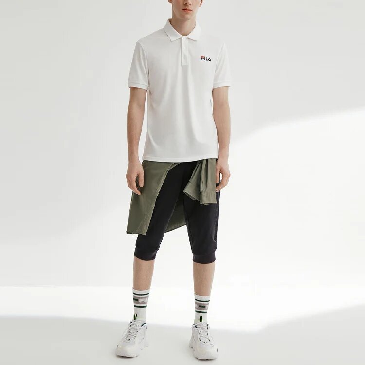 Polo à manches courtes brodé du logo « Bee », blanc