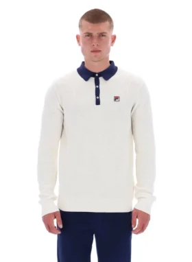 Polo à manches longues en maille gaufrée Gardenia Nowell