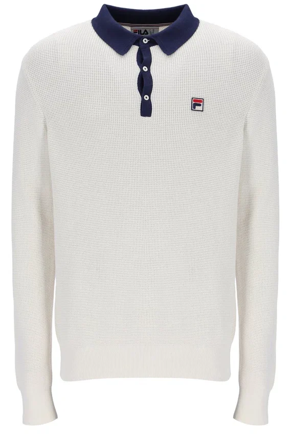 Polo à manches longues en maille gaufrée Gardenia Nowell