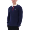Polo à manches longues Fila Nowell en maille gaufrée bleu marine