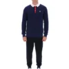 Polo à manches longues Fila Nowell en maille gaufrée bleu marine