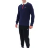 Polo à manches longues Fila Nowell en maille gaufrée bleu marine
