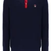 Polo à manches longues Fila Nowell en maille gaufrée bleu marine