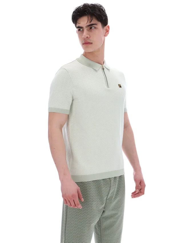 Polo Marty Zip couleur écume de mer