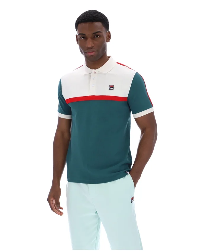 Polo Mattia à empiècements contrastés de la collection Mediterranea