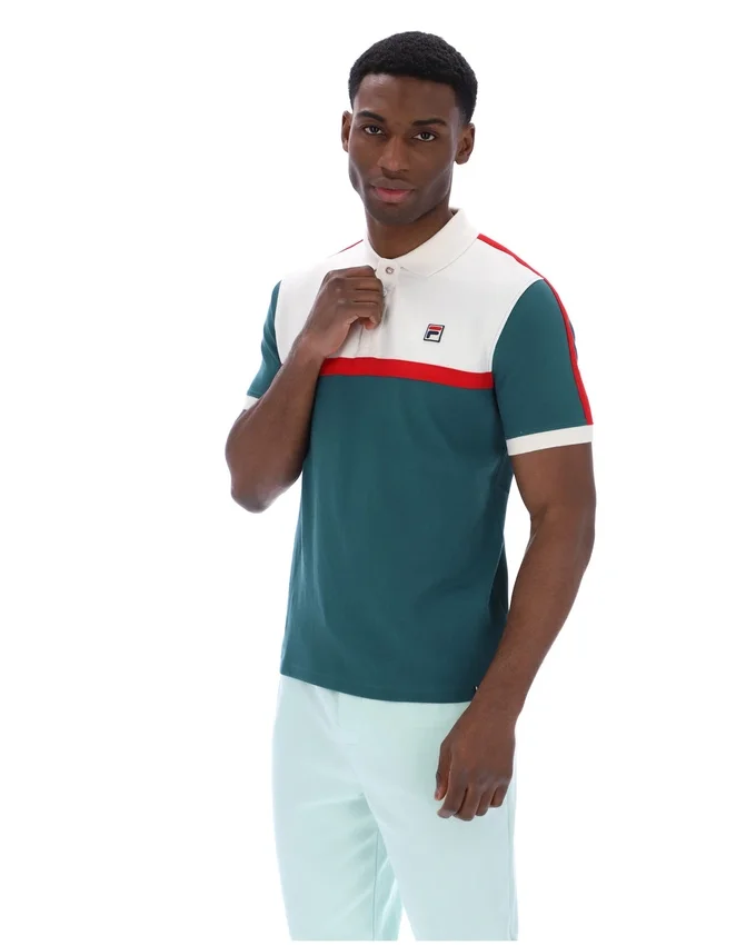 Polo Mattia à empiècements contrastés de la collection Mediterranea