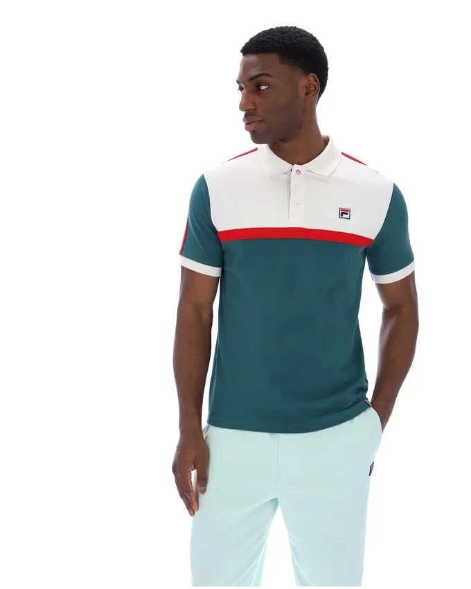 Polo Mattia à empiècements contrastés de la collection Mediterranea