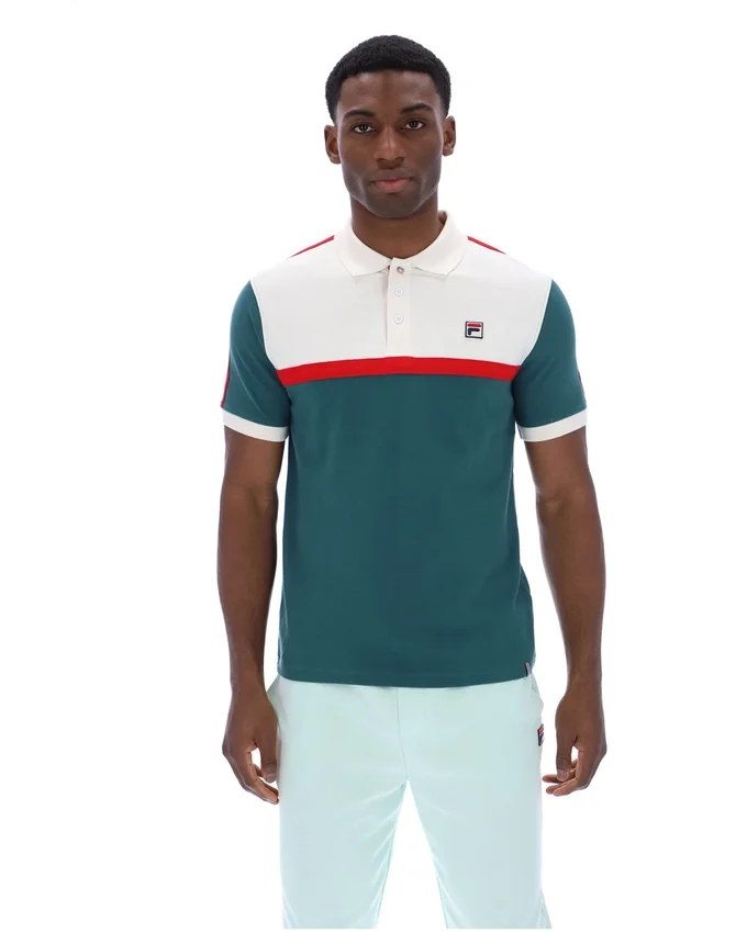 Polo Mattia à empiècements contrastés de la collection Mediterranea