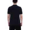 Polo noir Castello en maille jacquard avec fermeture à glissière