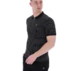 Polo noir Patton à rayures jacquard