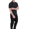 Polo noir Patton à rayures jacquard