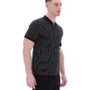 Polo noir Patton à rayures jacquard