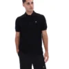 Polo noir Sander en maille texturée
