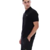 Polo noir Sander en maille texturée