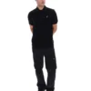 Polo noir Sander en maille texturée