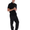 Polo noir Sander en maille texturée