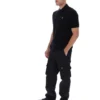 Polo noir Sander en maille texturée