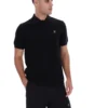 Polo noir Sander en maille texturée