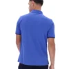 Polo Pablo bleu éclatant à trois boutons et bordures côtelées