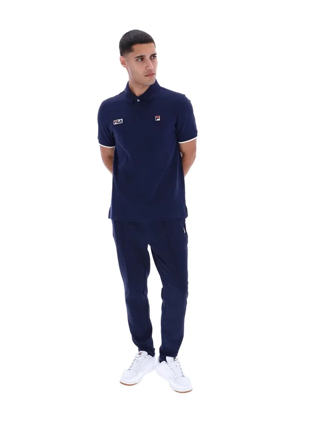 Polo Pablo à trois boutons et bordures côtelées Fila Navy