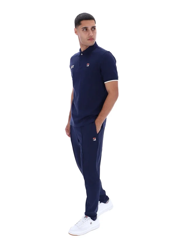 Polo Pablo à trois boutons et bordures côtelées Fila Navy