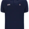 Polo Pablo à trois boutons et bordures côtelées Fila Navy