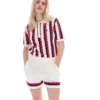 Polo Porto en maille à rayures au crochet
