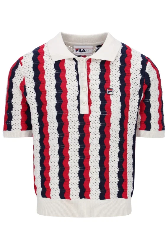 Polo Porto en maille à rayures au crochet